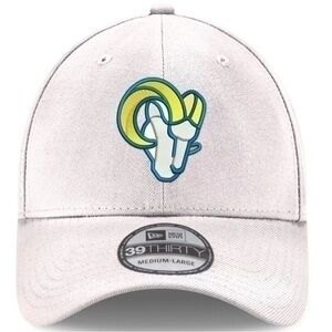Los Angeles Rams New Era LA Logo‎ Iced II 39THIRTY Hat White Medium/Large NEW